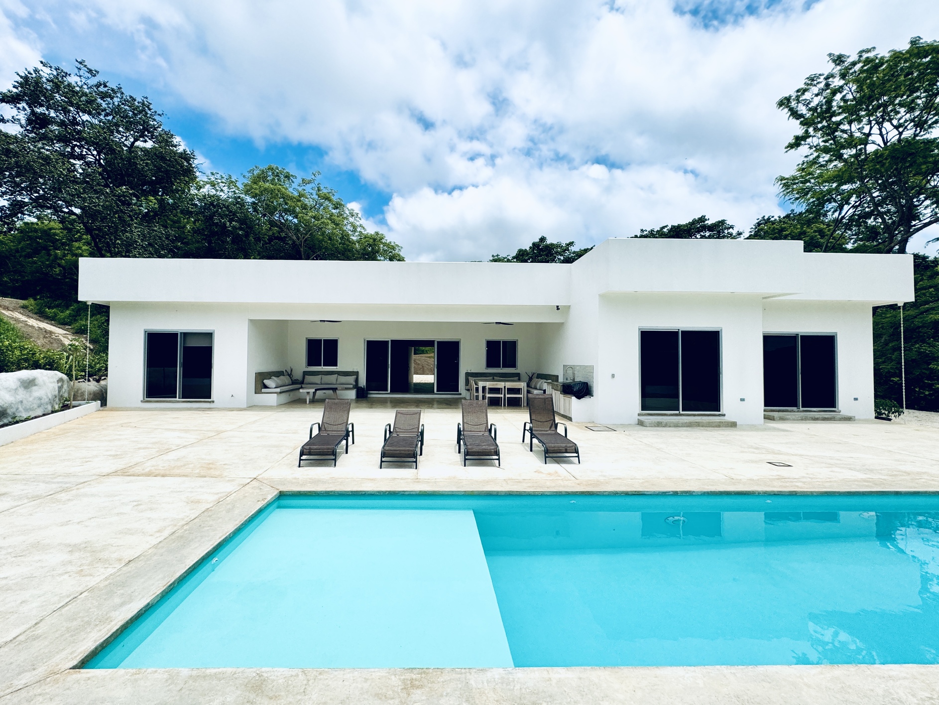 Beach Living in Stunning White Villa With Incredible Jungle Views